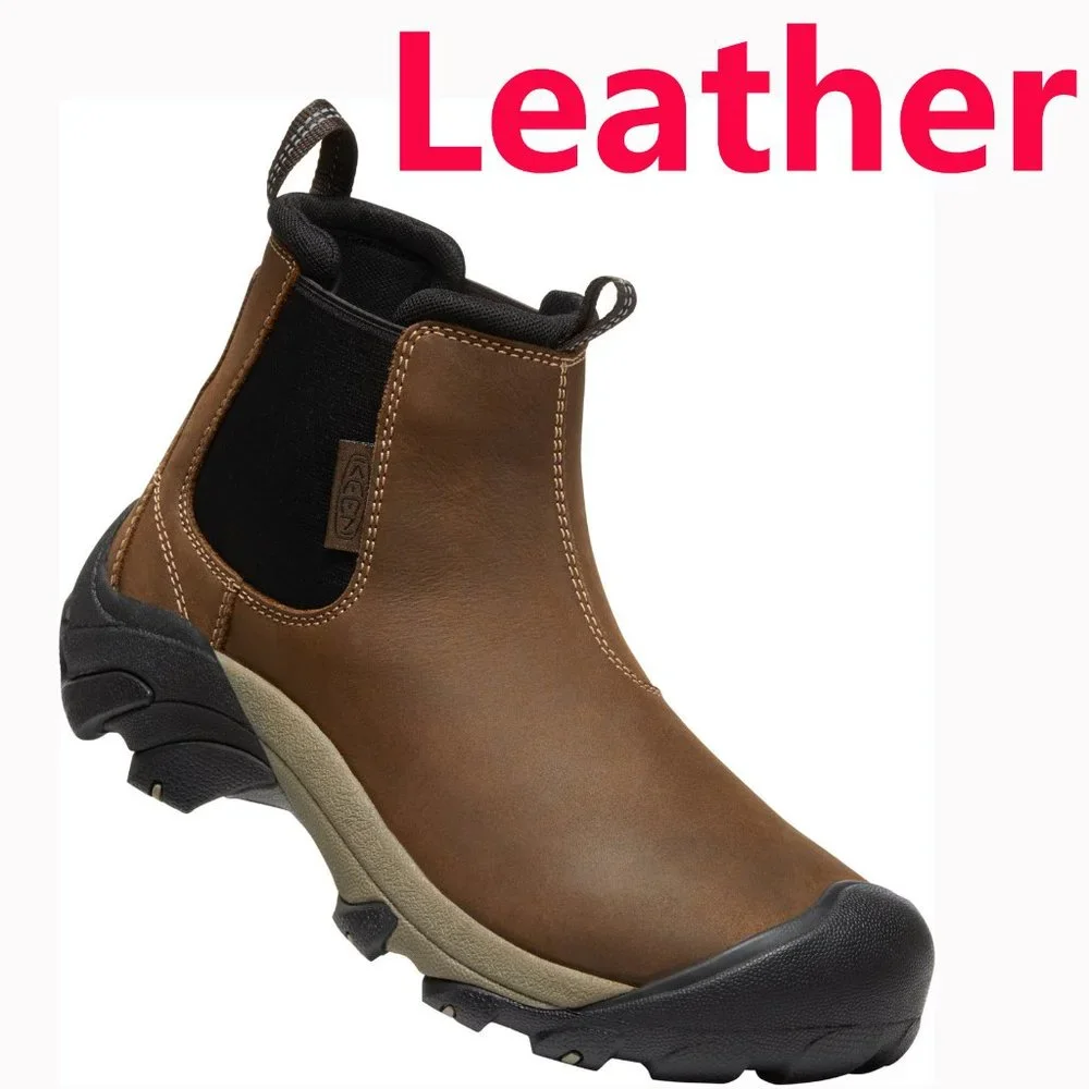 Brand New Keen Men Slip-on Targhee 2 Chelsea Hiking Casual Leather Boots - Picture 1 of 11